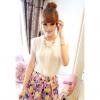 Sweet High-Low Hem Fly Sleeve Solid Color Women's Chiffon Blouse