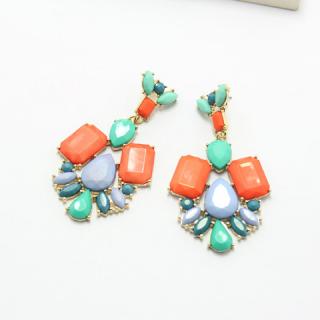 Pair of Bohemian Openwork Candy Color Women's Earrings