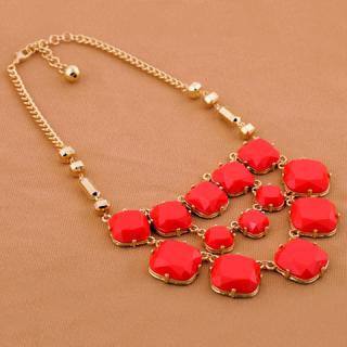 Fashion Characteristic Multi-Layered Gemstone Embellished Women's Alloy Necklace