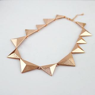 Characteristic Solid Triangle Embellished Women's Alloy Sweater Chain Necklace