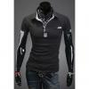Casual Fitting Turndown Collar Short Sleeve Polyester Men' s Polo Shirt