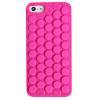 Popular Circular Design Flexible Silicone Shockproof Case Cover for iPhone 5 - Pink