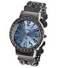 XinHua Quartz Watch with 12 Arabic Numbers Indicate Steel Watch Band for Women (Blue)
