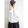 Long Sleeves Stand Collar Retro Style Polyester Buttons Decoration Women's Blouse