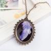 Retro Style Chic Feather and Faux Gem Alloy Sweater Chain Necklace For Women