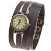 Vikec Quartz Watch with 12 Roman Numbers Indicate Leather Watch Band for Women (Dark Brown)