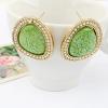 Pair of Sweet Faux Gem Inlaid Rhombic Shape Stud Earrings For Women