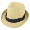 Fashion Solid Color Hemming Jazz Straw Hat For Women and Men