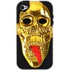 Unique Skeleton Pattern Two Layers Plastic and Silicone Protective Case for iPhone 4/4S - Golden