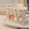 Pair Of Delicate Solid Color Opal Waterdrop Shape Women's Earrings 