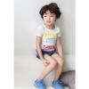 Casual Style Letters Print Simple Design Short Sleeves Polyester T-Shirt For Kids