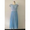 Noble Lace Splicing Chiffon Short Sleeve Women's Long Dress