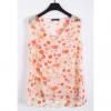 Refreshing Balloon Printing White Chiffon Women's Vest