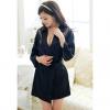 Lace Splicing 3/4 Sleeves V-Neck Sexy Style See-Through Lace Women's Sleepwear