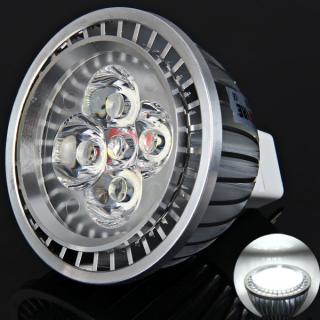 High Quality Kin Fire MR16 4 x LED 320-360 Lumens Spotlight 12V - Silver (White Light)