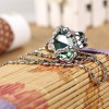 Hot Broadcast Katekyo Hitman Reborn Cosplay Gemstone Embedded Ring Pendant Necklace - Green Gem