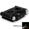 Double USB Output LED Indicator Portable Pattern 9000mAh External Power Bank for iPhone 3,3S,4,4S/iPod/iPad 1,2,3 - Black