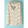 Long Sleeves Chiffon Ladylike Style Zebra Print Women's Shirt
