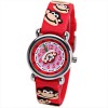 Beautiful Cartoon Rubber Strap Quartz Watch with Monkey Shaped Watchband for Children - Red