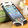 Fashion Sexy Bowknot Bra and Striped Pants Silica Gel Anti Dust Dustproof Protection Shell for iPhone 4/4S/5 - White