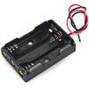 Plastic Battery Storage Case Battery Holder for 3 x AAA Battery with Wire Leads