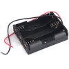 Plastic Battery Storage Case Battery Holder for 3 x AA Battery with Wire Leads