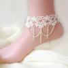 Vintage White Lace Pattern Decorated Anklet For Women