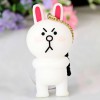 Mini Cartoon Bunny Style Sucker Stand Holder Dust Plug for Various Cellphone (White)