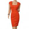 Zipper Solid Color Square Neck Professional Modern Style Women's Bandage Dress