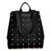 Street Level Black Rivets and Canvas Design Women's Handbag 