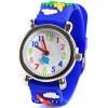 Beautiful Cartoon Rubber Strap Quartz Watch with Plane and Cloud Shaped Watchband for Children - Blue
