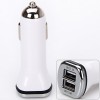 Unique High Temperature Resistant Design Dual USB 2.0 Interface Car Charger for iPhone, iPad, iPod, etc - White