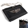 Unique Design Anti-theft Wallet Security Purse with Aluminum Alloy Chain (Black)