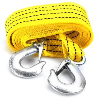 Strong Fluorescence 3M 3 Tons Capacity Elastic Force Fluorescent Nylon Strap Towing Rope for Car Auto - Yellow