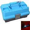 New Design 3 Layer Multifunctional Fishing Tool-box with Flashlight - Gray and Blue
