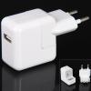 Europe Plug Style Charger Adapter with Universal USB 2.0 Interface for iPad, iPhone, etc - White