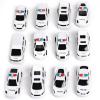 12Pcs Exquisite Plastic Police Car Model Children Toy Gift - White and Blue