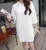 Casual Round Collar Wavy Raglan Sleeve Women's Dress 